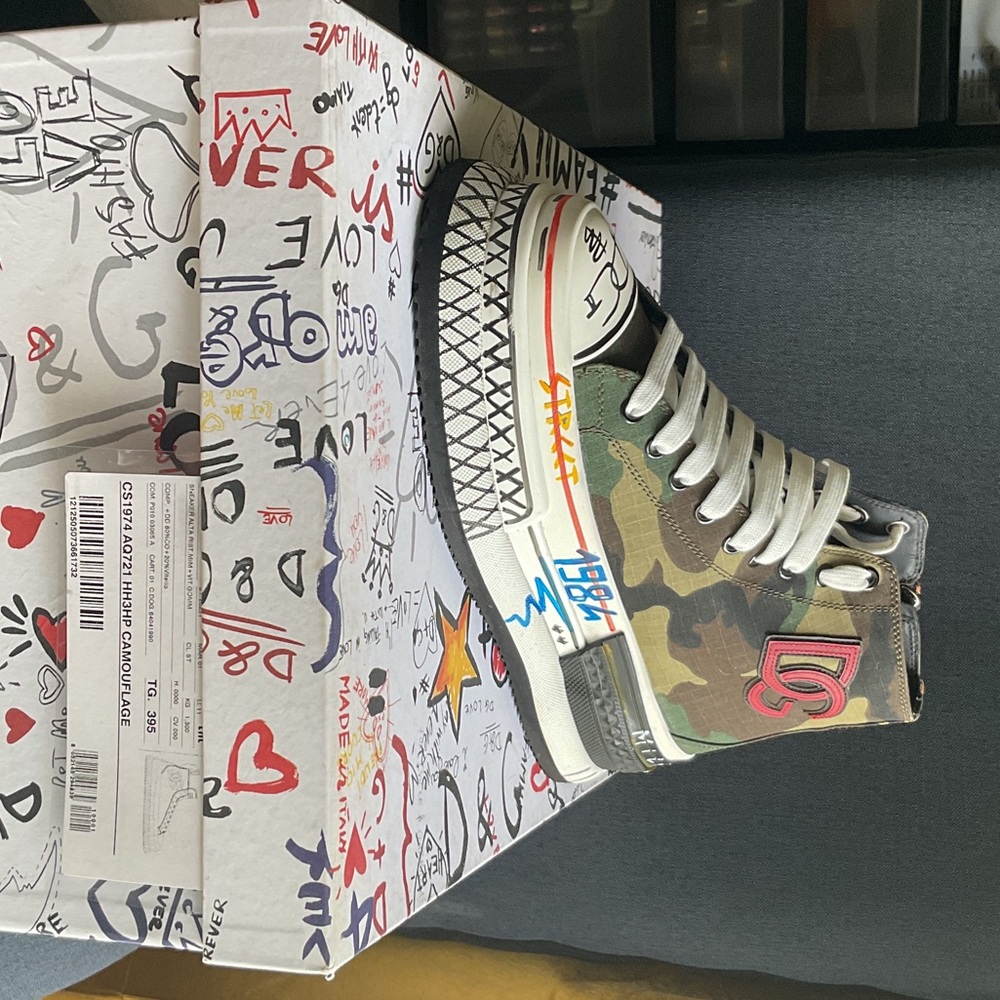 Dolce & Gabbana Camouflage High-Tops with Yellow Star